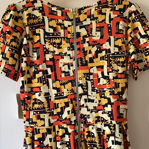 Large Orange and Black Lularoe Amelia Dress - Picture 2 of 6